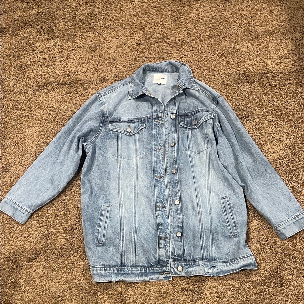 Fashion Nova Light Blue Denim Jacket Oversized